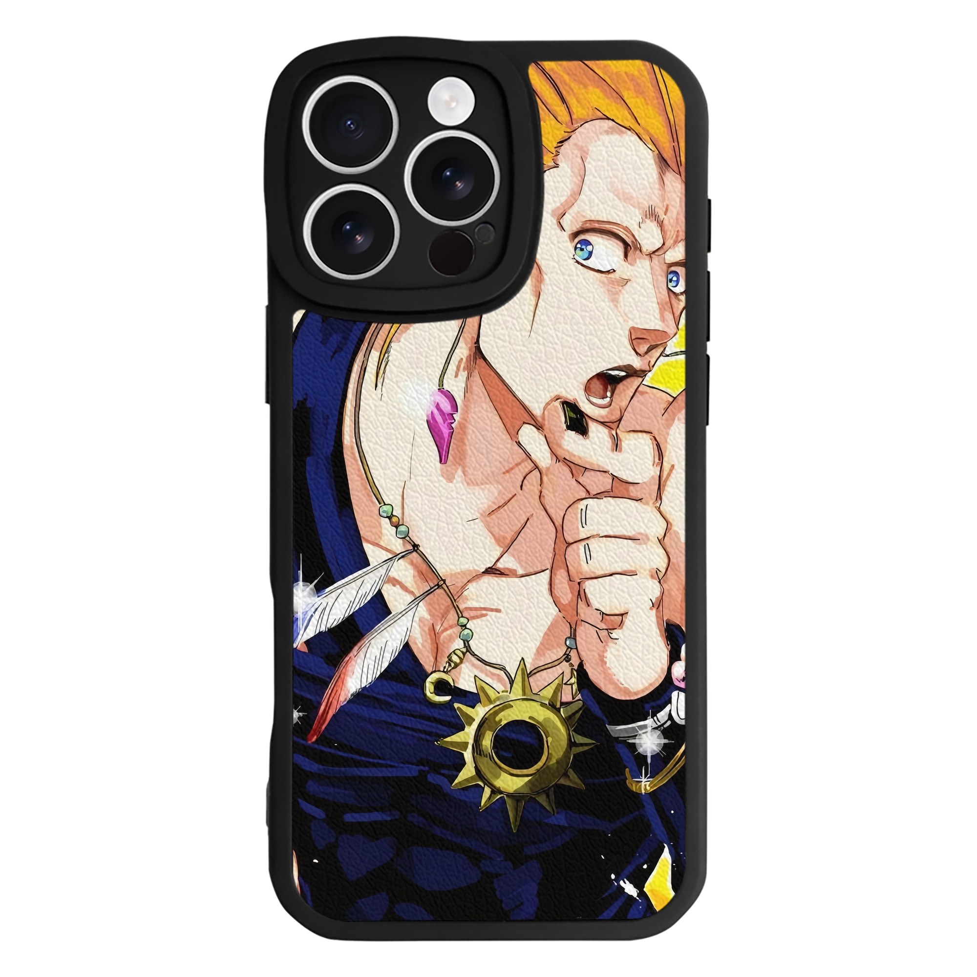 （画像用） ジョジョの奇妙な冒険 JoJo's Bizarre Adventure 【iPhone 16シリーズ対応】シリコンスマホケース（レザー調） 材質：シリコン